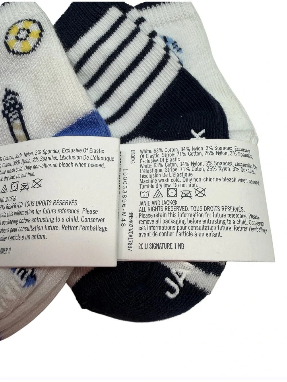 Janie and Jack Baby Boys Blue & White Sock Set